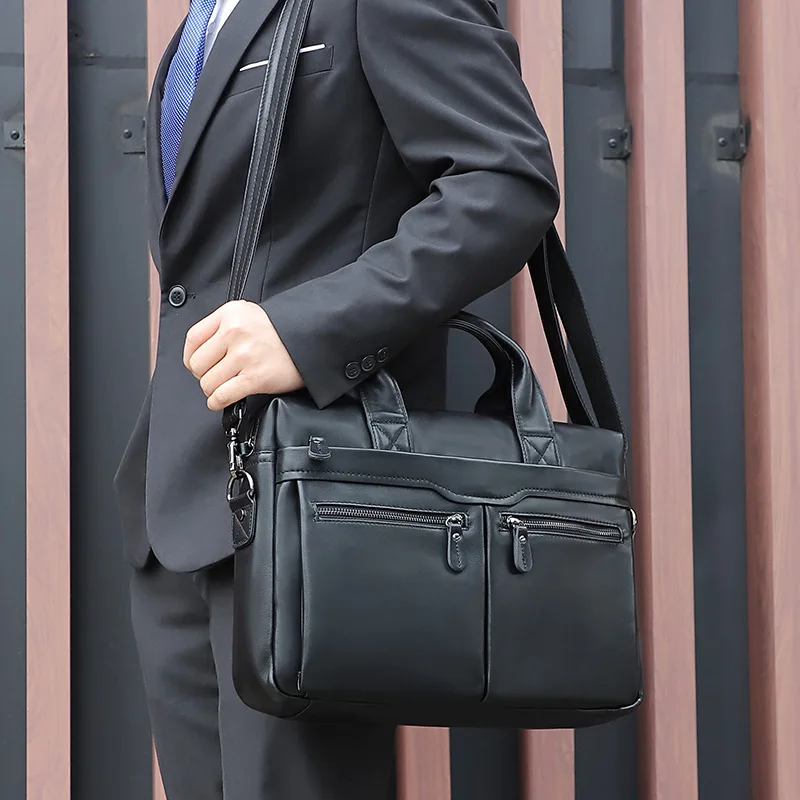 Leather High-end Light Luxury Briefcase First Layer Cowhide Men's Laptop Bag Portable
Leather High-end Light Luxury Briefcase First Layer Cowhide Men's Laptop Bag Portable