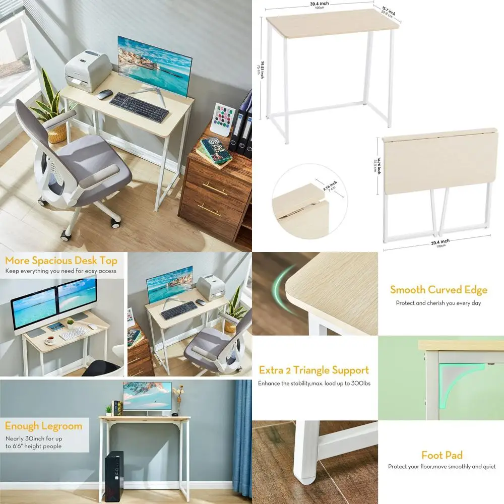 Compact Folding Desk for Small Spaces: Space-Saving Oak Computer Table, Easy Assembly, Ideal for Home Office
Compact Folding Desk for Small Spaces: Space-Saving Oak Computer Table, Easy Assembly, Ideal for Home Office