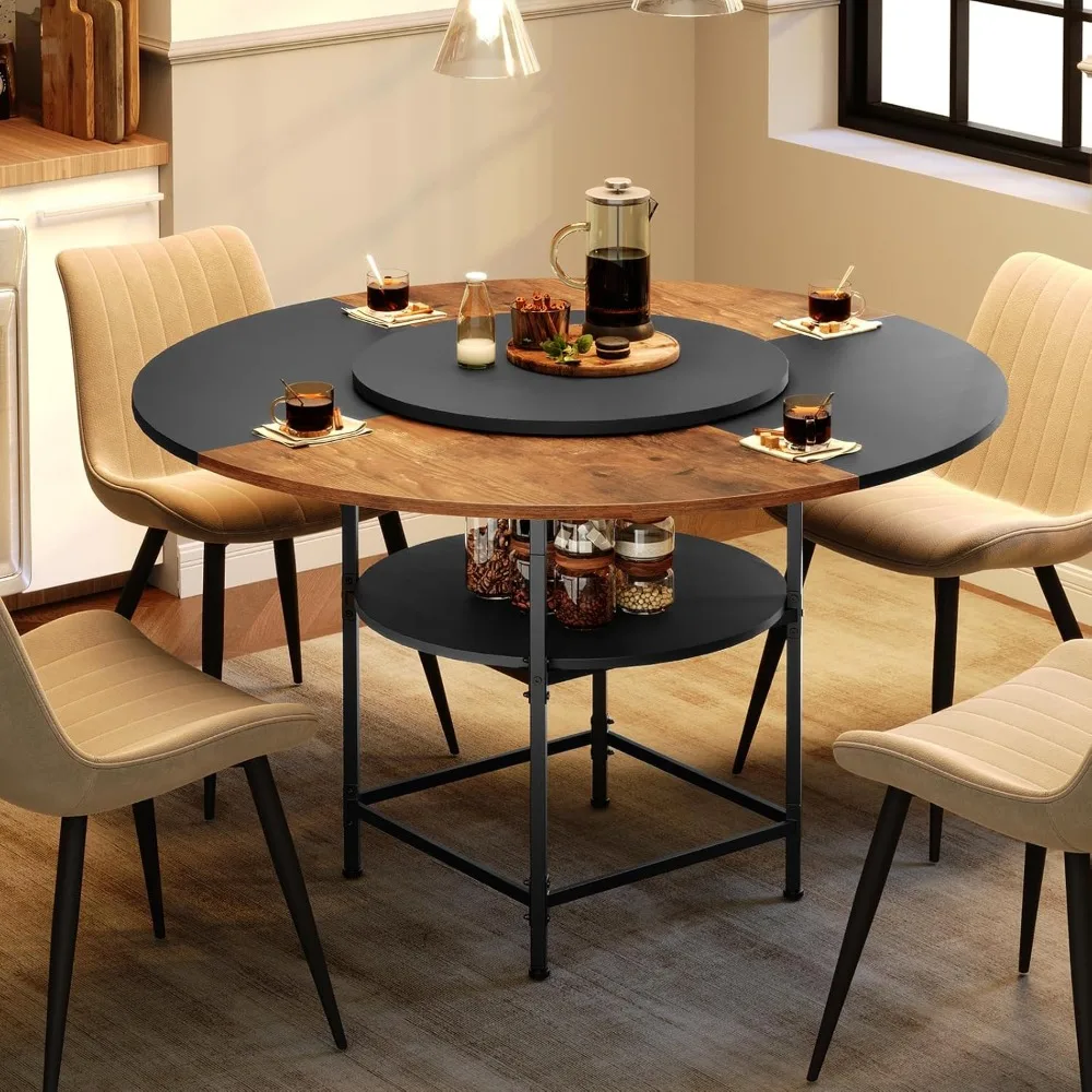 Round Dining Table for 4, Dinner Table with Storage Shelf, 47.2'' Dining Room Table, Circle Tables, Farmhouse Wood Kitchen Table
Round Dining Table for 4, Dinner Table with Storage Shelf, 47.2'' Dining Room Table, Circle Tables, Farmhouse Wood Kitchen Table