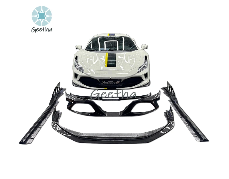 Dry Carbon Fiber Body Kit Front Bumper Side Skirts Rear Spoiler Modification F8 Keyvany Front Lip Installation for Ferrari
Dry Carbon Fiber Body Kit Front Bumper Side Skirts Rear Spoiler Modification F8 Keyvany Front Lip Installation for Ferrari