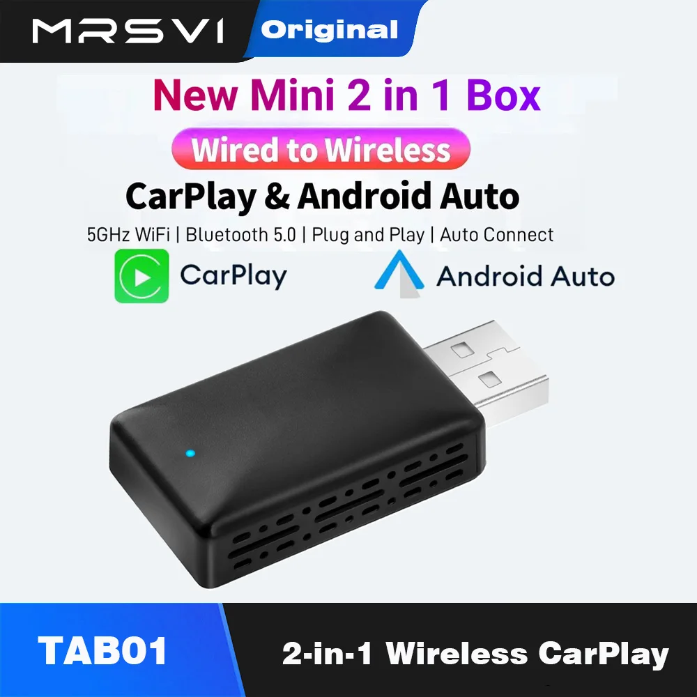 MRSVI Mini Wireless CarPlay Adapter Android Auto Wireless Dongle Wifi 5.8G Auto Connect Box For iphone Android For Volvo Benz VW
MRSVI Mini Wireless CarPlay Adapter Android Auto Wireless Dongle Wifi 5.8G Auto Connect Box For iphone Android For Volvo Benz VW