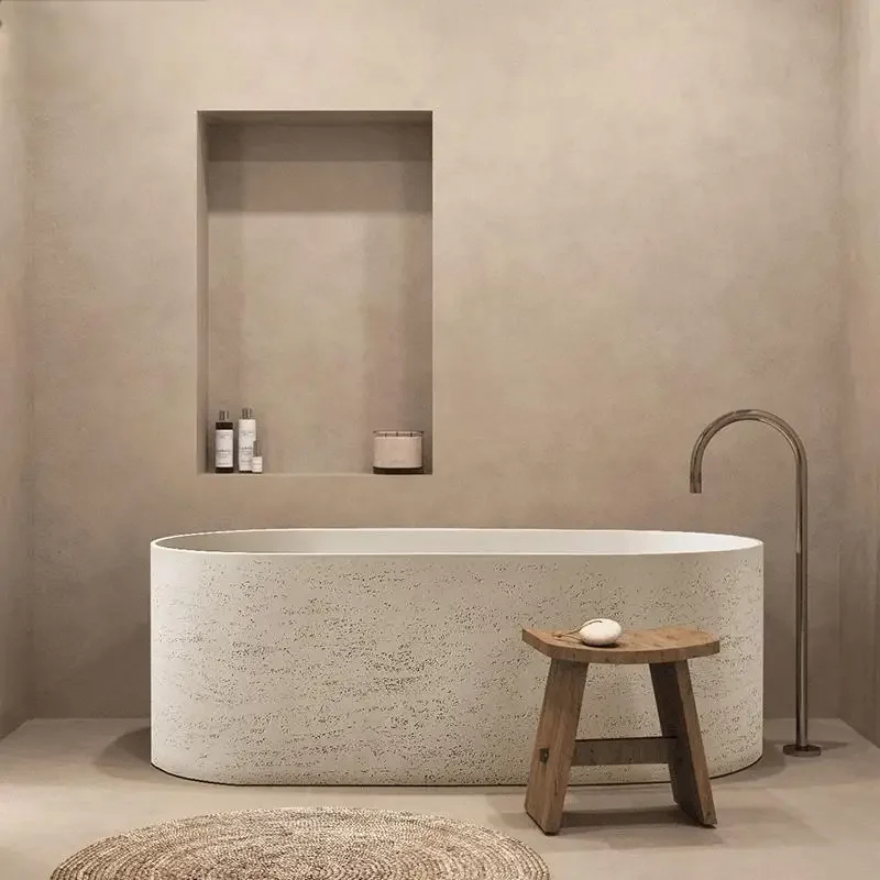 "Japanese Wabi Sabi Style Artificial Stone Freestanding Soaking Bathtub - Artistic Cave Design for Bathroom Spa Hotel Villa"
"Japanese Wabi Sabi Style Artificial Stone Freestanding Soaking Bathtub - Artistic Cave Design for Bathroom Spa Hotel Villa"