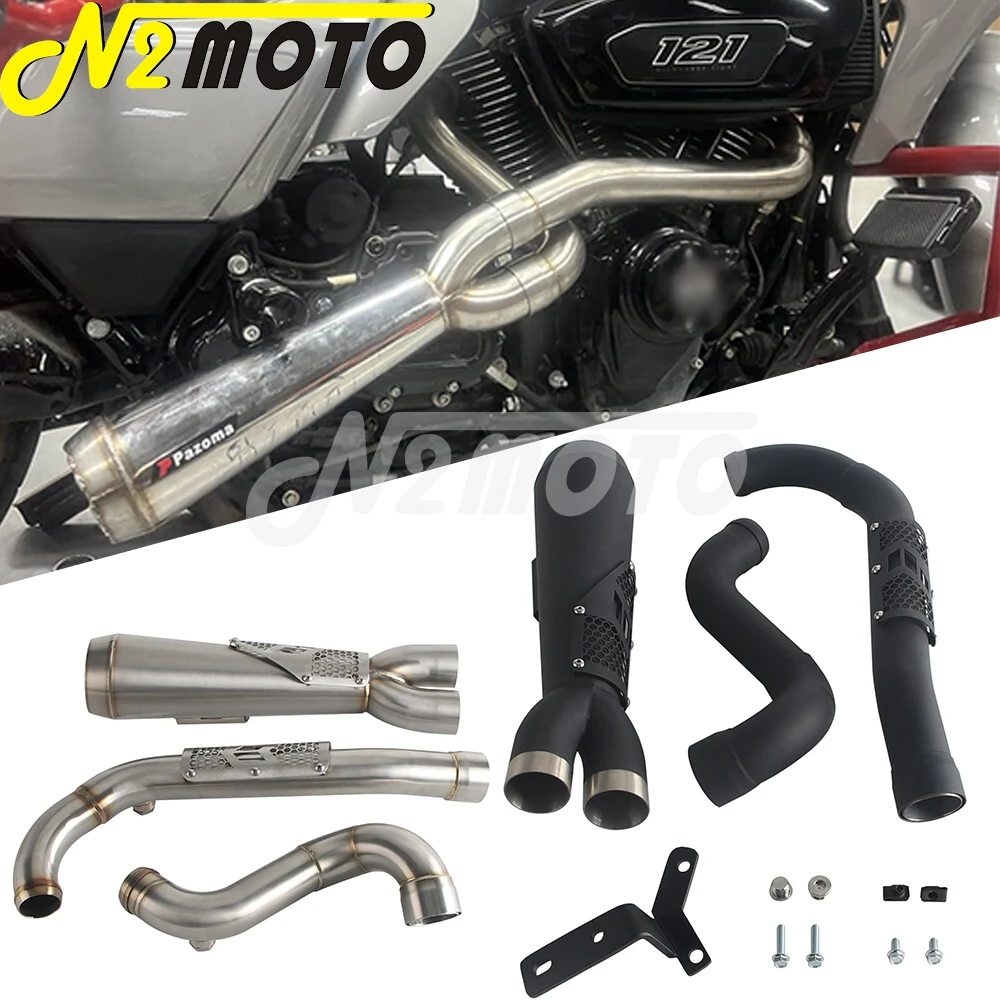 High Output Stepped Header Muffler 2-Into-1 Full Pipes Exhaust Pipe System For Harley Touring FLHT FLHR FLHX FLTRX FLTRU FLTRXSE
High Output Stepped Header Muffler 2-Into-1 Full Pipes Exhaust Pipe System For Harley Touring FLHT FLHR FLHX FLTRX FLTRU FLTRXSE