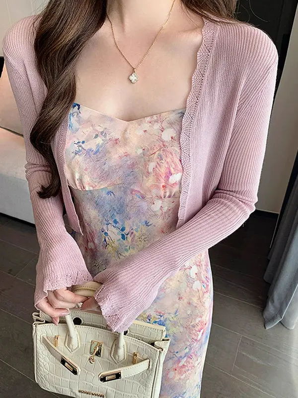 Purple Hollow out Ice Silk Knitted Cardigan Women's Summer Outerwear Thin Shawl Coat Splice Style Commute Fashion Korean Version
Purple Hollow out Ice Silk Knitted Cardigan Women's Summer Outerwear Thin Shawl Coat Splice Style Commute Fashion Korean Version