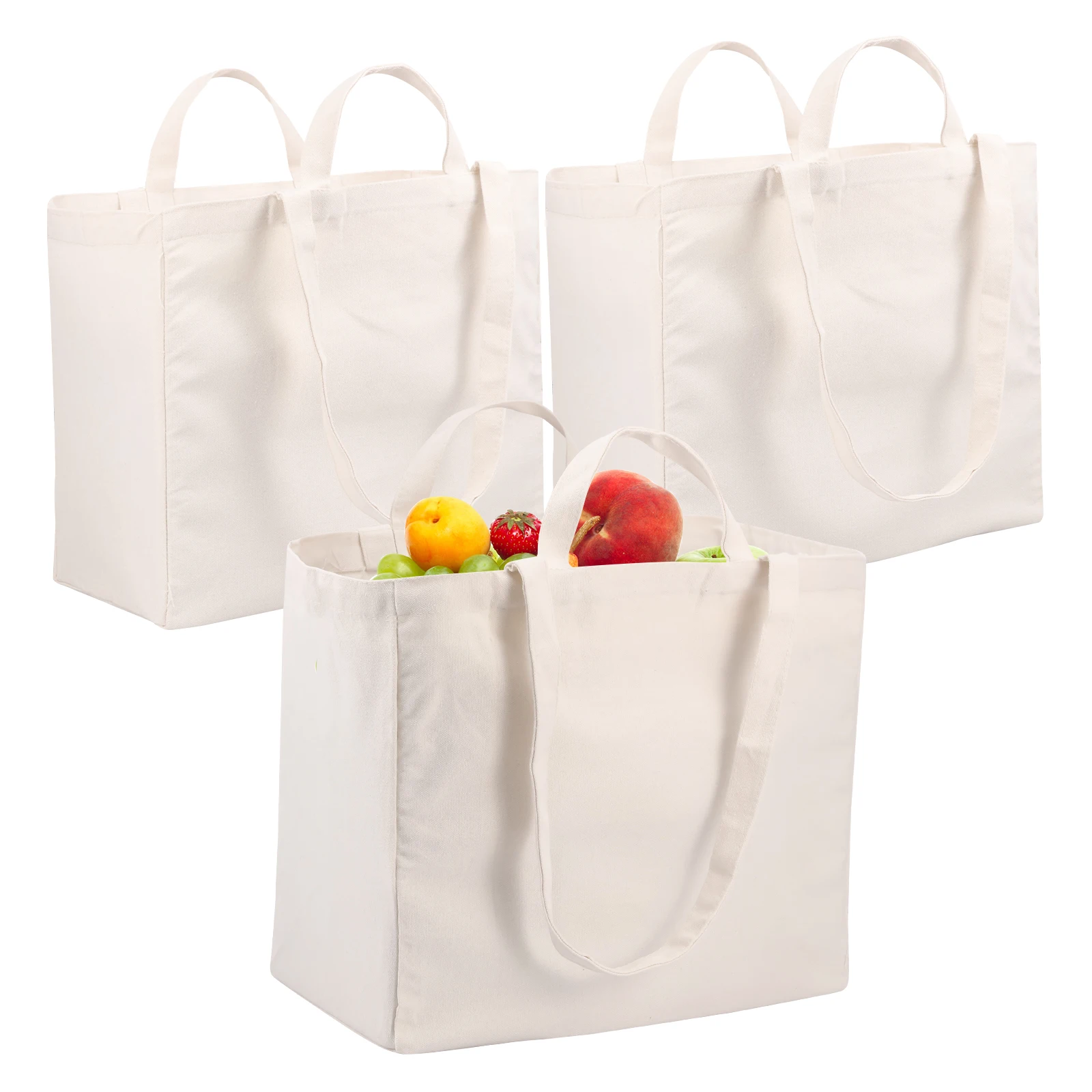 3Pcs Canvas Tote Bags Reusable Canvas Grocery Tote Foldable Shrink Resistant Cloth Shopping Bag For Work Commuting Supermarket
3Pcs Canvas Tote Bags Reusable Canvas Grocery Tote Foldable Shrink Resistant Cloth Shopping Bag For Work Commuting Supermarket