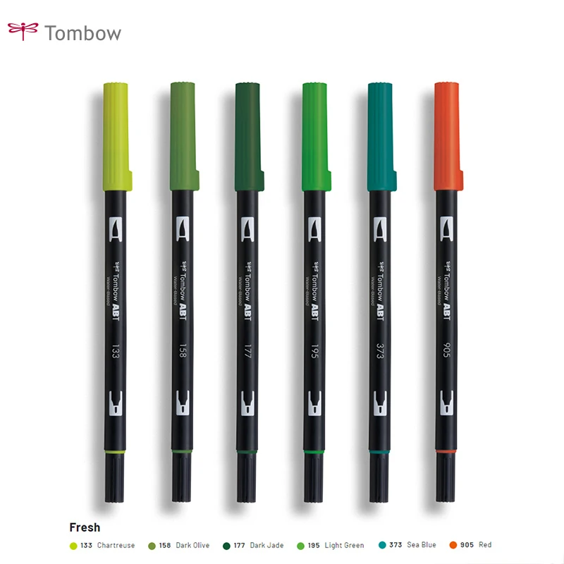 6pcs Cute Art Dual Marker Pens Colorful Ink Manga Anime Watercolor Tip TOMBOW AB-T Brush Pen Graffiti Painting Pencil
6pcs Cute Art Dual Marker Pens Colorful Ink Manga Anime Watercolor Tip TOMBOW AB-T Brush Pen Graffiti Painting Pencil