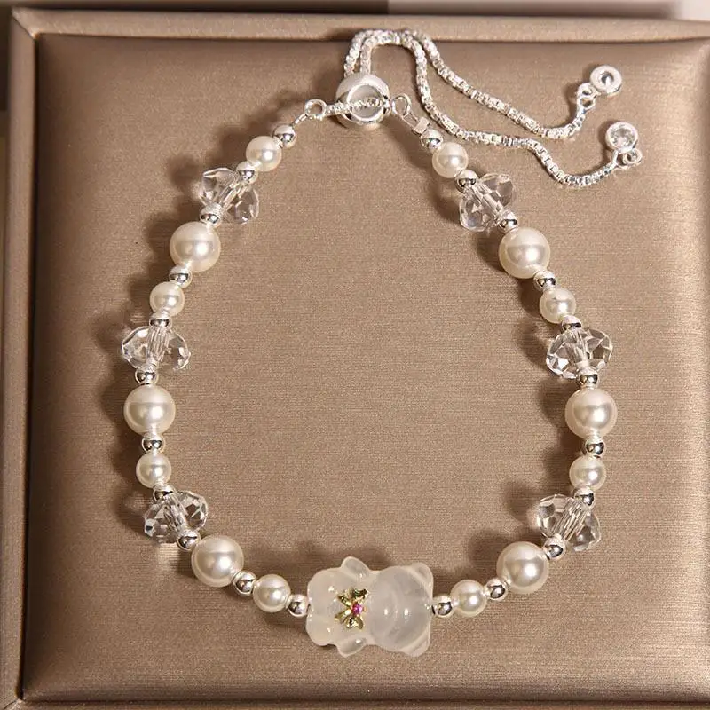 Выдвижной браслет с кристаллами и жемчугом, женский легкий роскошный нишевый высококачественный браслет из белого агата с медведем, подарок для лучшего друга
Выдвижной браслет с кристаллами и жемчугом, женский легкий роскошный нишевый высококачественный браслет из белого агата с медведем, подарок для лучшего друга