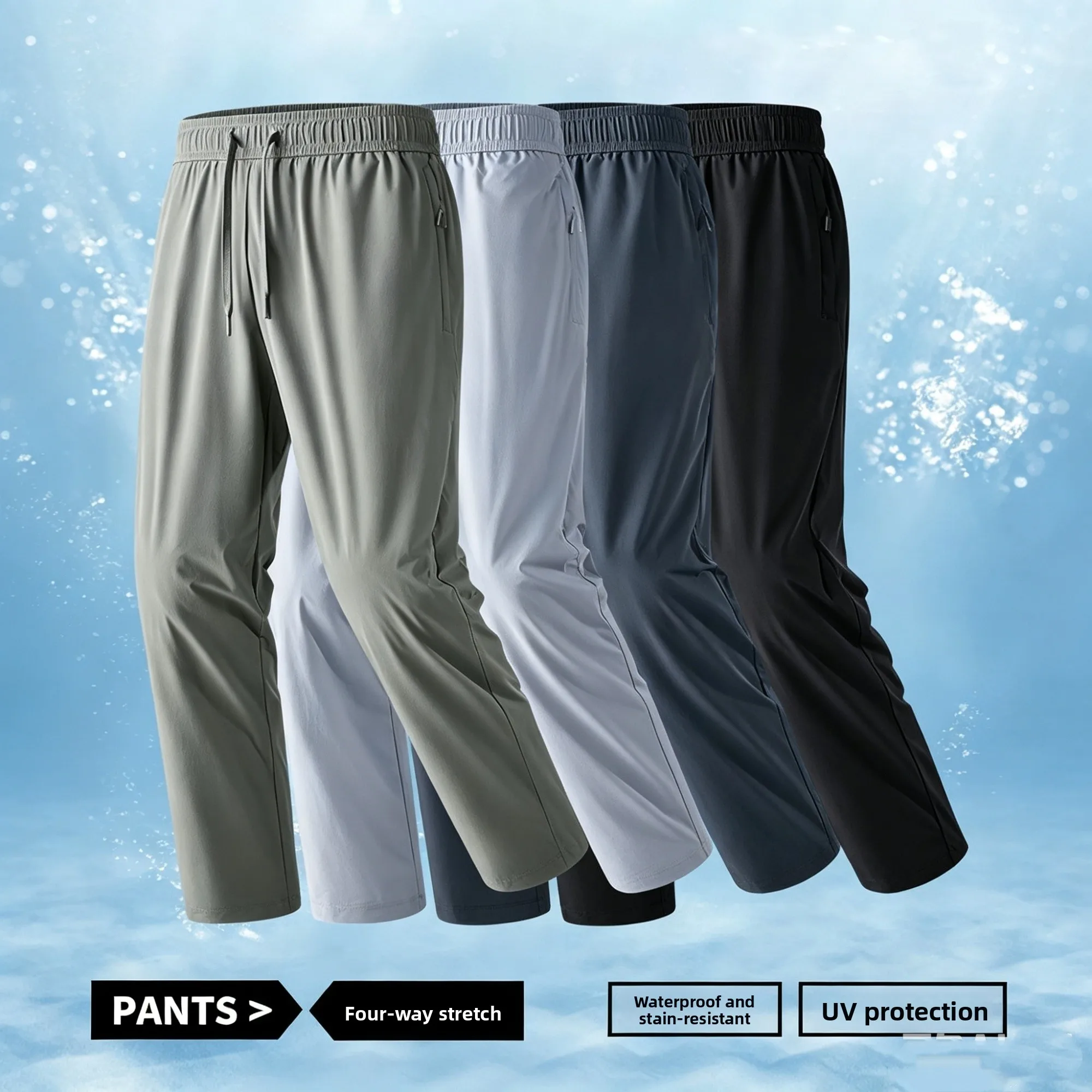 Men's Lightweight Breathable Quick Dry Ice Silk Sports Casual Pants Summer Fashionable Straight Leg Elastic Waist Casual Wear
Men's Lightweight Breathable Quick Dry Ice Silk Sports Casual Pants Summer Fashionable Straight Leg Elastic Waist Casual Wear
