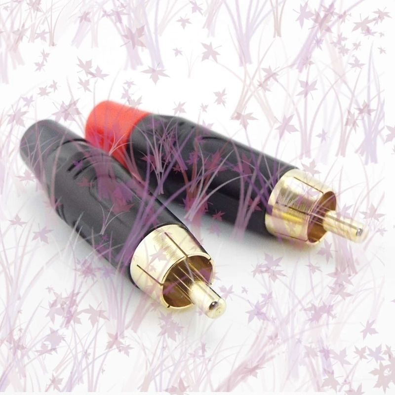 RCA Male Plug Connector Gold Plating Adapter Pigtail Speaker for 6MM Audio Cable Black Red Color C1
RCA Male Plug Connector Gold Plating Adapter Pigtail Speaker for 6MM Audio Cable Black Red Color C1