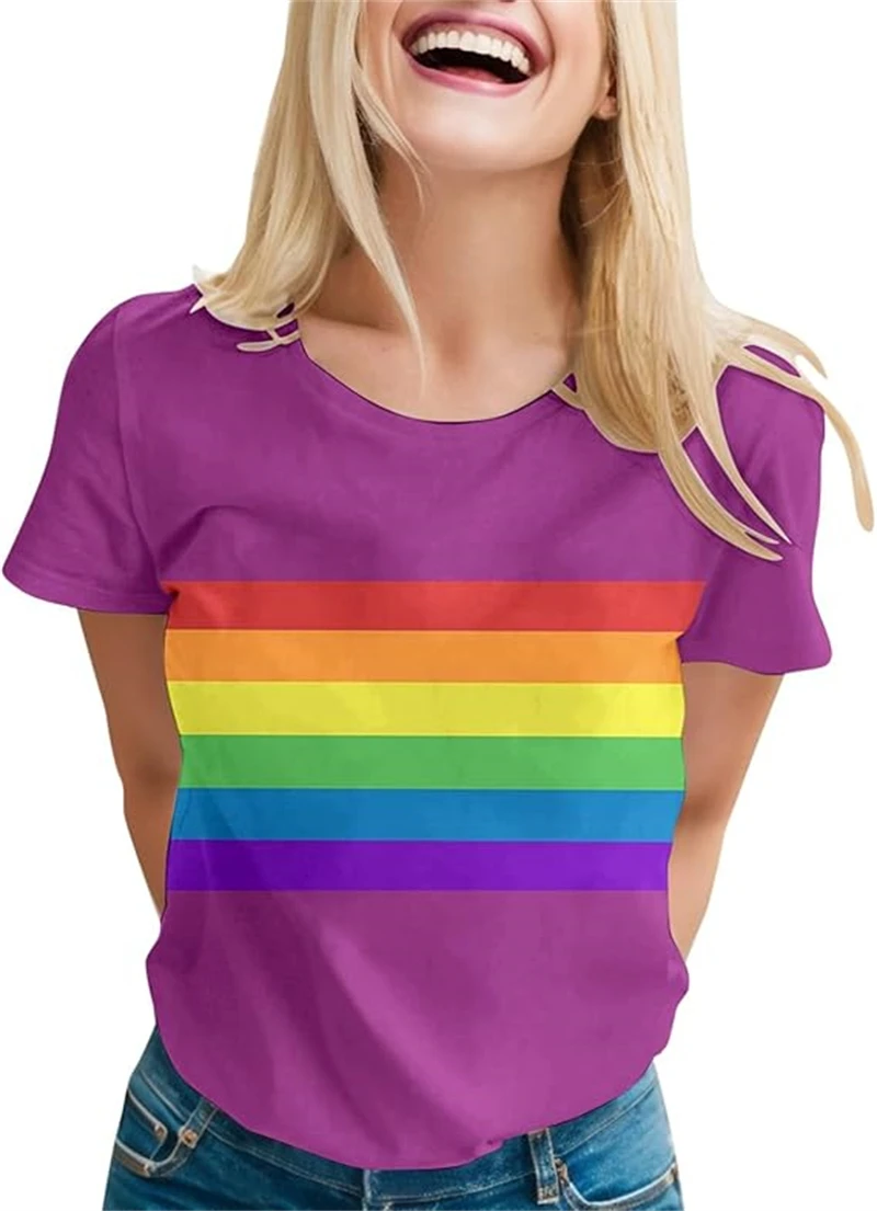 3D Rainbow Print Unisex T-Shirts LGBT Summer Fashion Short Sleeve Round Neck T-Shirts Casual Y2k Tops Women Oversized Clothes
3D Rainbow Print Unisex T-Shirts LGBT Summer Fashion Short Sleeve Round Neck T-Shirts Casual Y2k Tops Women Oversized Clothes