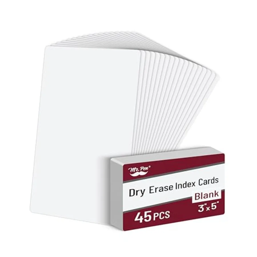 Dry Erase Index Cards 3x5 45 Pack Laminated One Side Blank Reusable Flashcards for School Office Chores To-Do Lists Study Suppl
Dry Erase Index Cards 3x5 45 Pack Laminated One Side Blank Reusable Flashcards for School Office Chores To-Do Lists Study Suppl