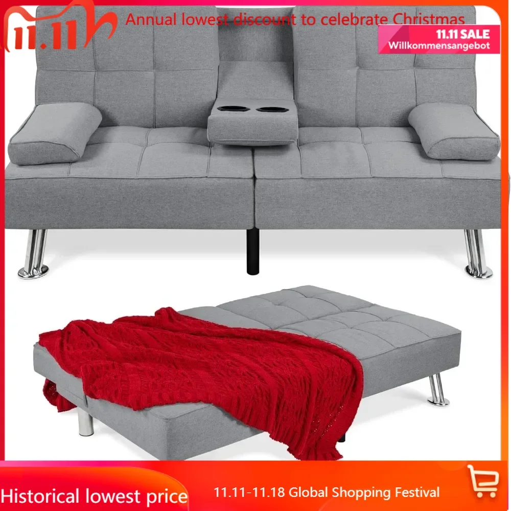 Reclining Sofa Bed,Linen Modern Folding Futon,Removable Armrests, 2 Cupholders,,for Apartment,Dorm
Reclining Sofa Bed,Linen Modern Folding Futon,Removable Armrests, 2 Cupholders,,for Apartment,Dorm