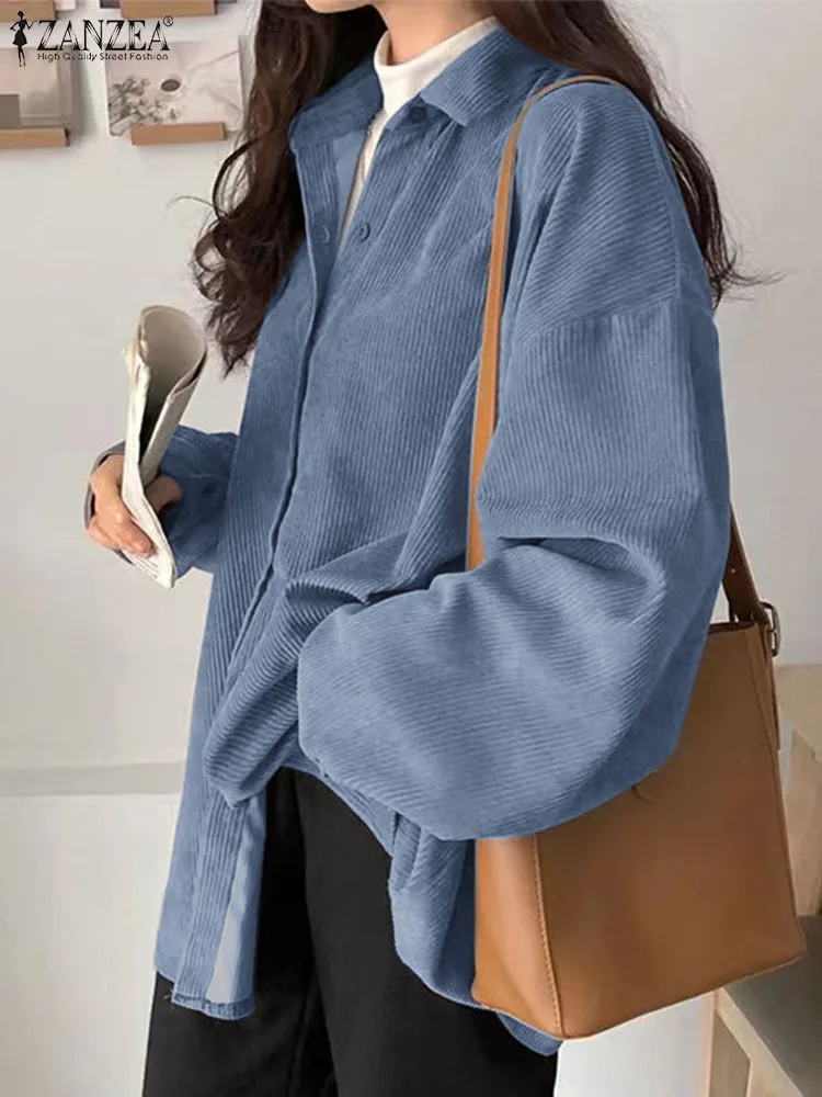 Autumn Women Corduroy Jackets ZANZEA Casual Long Sleeve Shirt Fashion Turn Down Collar Loose Outwear Solid Color Coats Oversized
Autumn Women Corduroy Jackets ZANZEA Casual Long Sleeve Shirt Fashion Turn Down Collar Loose Outwear Solid Color Coats Oversized