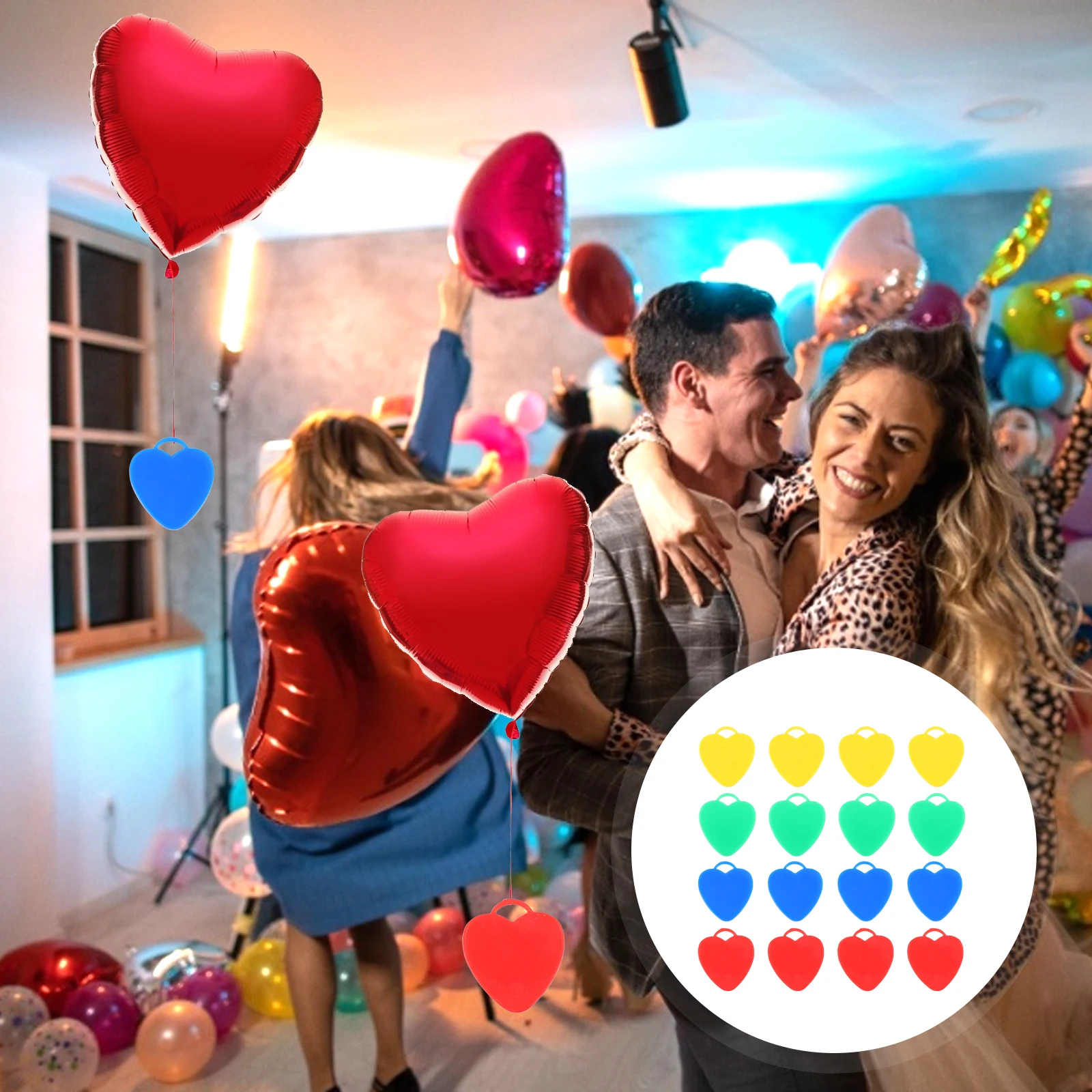 16pcs Colorful Balloon Shaped Heart Reusable Helium Pendants Plastic Blocks Gravity Weights Accessories Bright Decorative Party 
16pcs Colorful Balloon Shaped Heart Reusable Helium Pendants Plastic Blocks Gravity Weights Accessories Bright Decorative Party