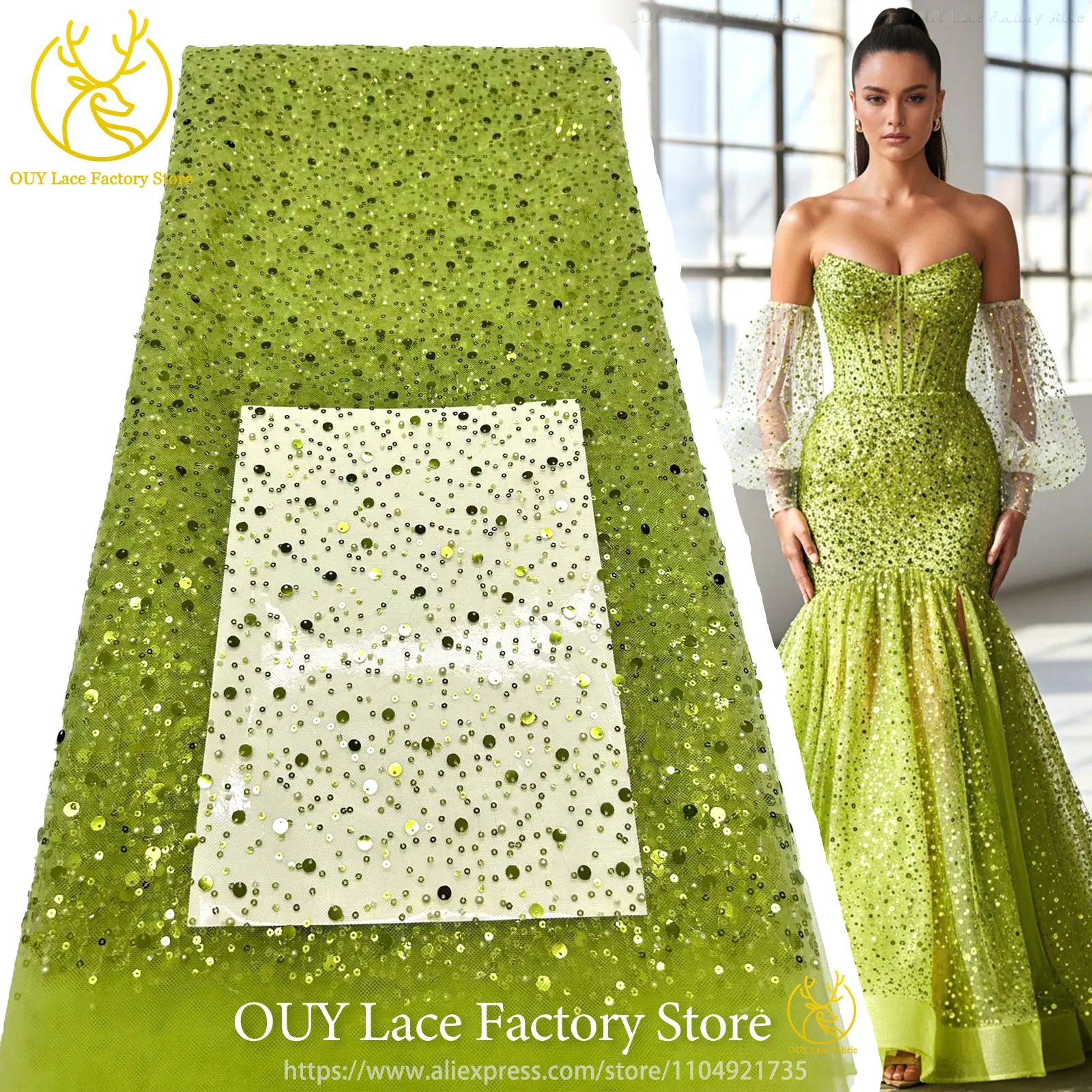Hot Sale African Lace Fabric 2026 High Quality French Beaded Sequins Tulle Mesh Lace For Nigerian Wedding Party Dress Sewing
Hot Sale African Lace Fabric 2026 High Quality French Beaded Sequins Tulle Mesh Lace For Nigerian Wedding Party Dress Sewing