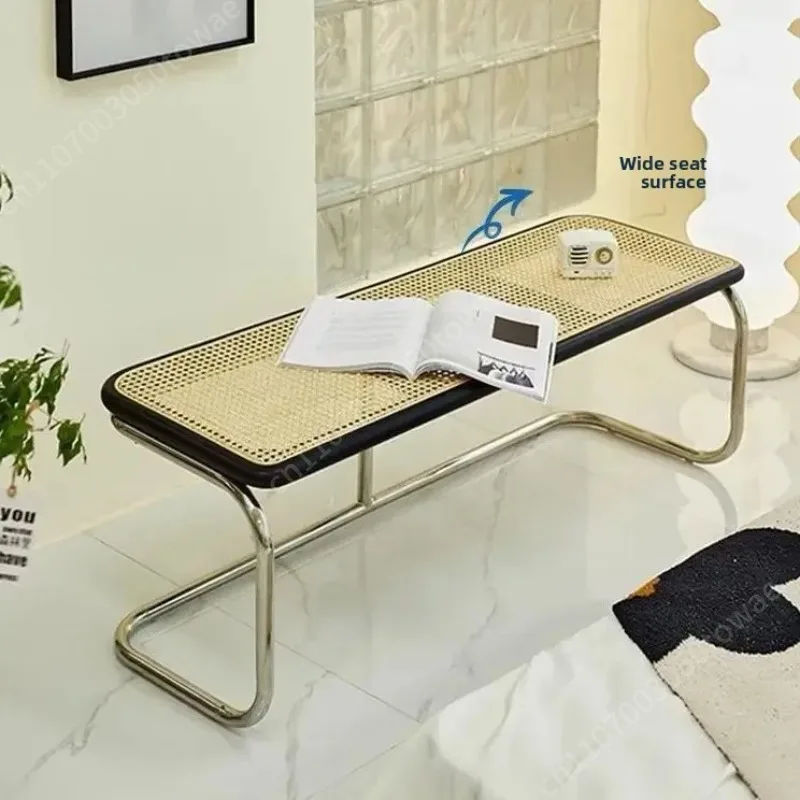 Mid-Century Rattan Mesh Bench with Stainless Steel Frame, Breathable Woven Entryway Bench, Modern Accent Bench for Hallway
Mid-Century Rattan Mesh Bench with Stainless Steel Frame, Breathable Woven Entryway Bench, Modern Accent Bench for Hallway