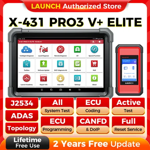 LAUNCH X-431 PRO3 V+ ELITE Professional Car Diagnostic Tool Automotive Scanner Auto Scan Tools SmartLink C Free Shipping New