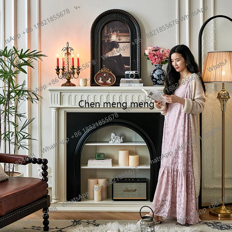 French Cream-style Living Room Cabinets Solid Wood Living Room Wall-mounted Storage Fireplace Home Decorative Furniture Como
French Cream-style Living Room Cabinets Solid Wood Living Room Wall-mounted Storage Fireplace Home Decorative Furniture Como