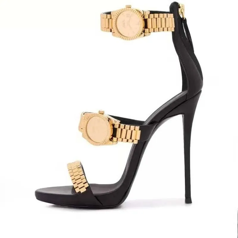 New Fashion Metal Decorative Strap for Foreign Trade Open Toed Sandals with Stiletto High Heels Large Women's Fashion Sandals
New Fashion Metal Decorative Strap for Foreign Trade Open Toed Sandals with Stiletto High Heels Large Women's Fashion Sandals