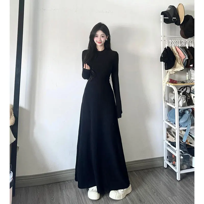 French elegant temperament slim fit long dress for women's Liqiu long sleeved dress
French elegant temperament slim fit long dress for women's Liqiu long sleeved dress