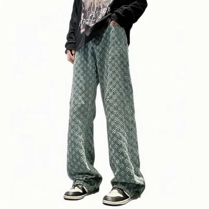 NF&ZG Light blue jacquard jeans for men Spring trendy brand cool street pants American high street vibe straight flared pants
NF&ZG Light blue jacquard jeans for men Spring trendy brand cool street pants American high street vibe straight flared pants