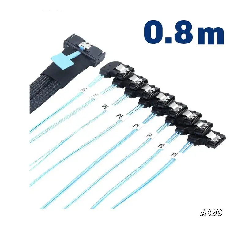 MCIO 74P 8X 8I SAS SFF-8654 8I Slimline 5.0 To8x SATA 7P Прямоугольный гнездовой кабель Переходной кабель 90 градусов с гнездом 0,8 м
MCIO 74P 8X 8I SAS SFF-8654 8I Slimline 5.0 To8x SATA 7P Прямоугольный гнездовой кабель Переходной кабель 90 градусов с гнездом 0,8 м