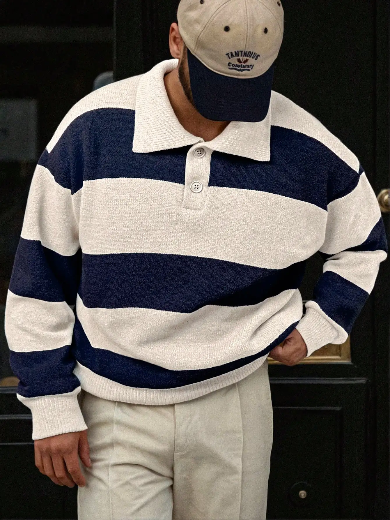 Мужской полосатый трикотажный джемпер с воротником-поло и длинными рукавами, легкий, повседневный, для осени и зимы
Мужской полосатый трикотажный джемпер с воротником-поло и длинными рукавами, легкий, повседневный, для осени и зимы