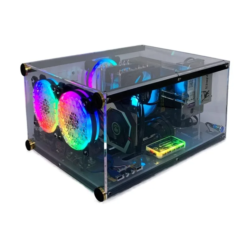 Full-side transparent acrylic horizontal computer host case desktop water-cooled DIY assembly personalized atx creative chassis
Full-side transparent acrylic horizontal computer host case desktop water-cooled DIY assembly personalized atx creative chassis