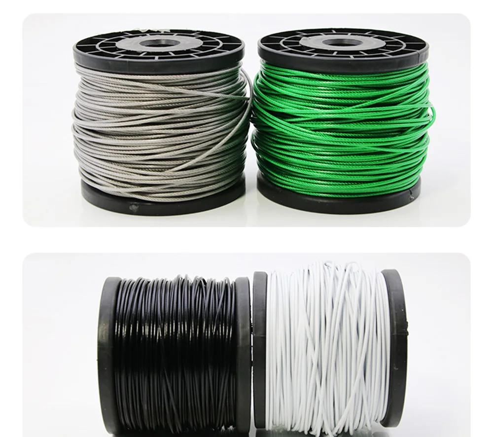 5 Meter 2/3/4/5/6mm Colored PVC Coated Steel Wire Rope Black Cable Green/Red/Black/Yellow/Blue/Transparent Hanging Accessories
5 Meter 2/3/4/5/6mm Colored PVC Coated Steel Wire Rope Black Cable Green/Red/Black/Yellow/Blue/Transparent Hanging Accessories