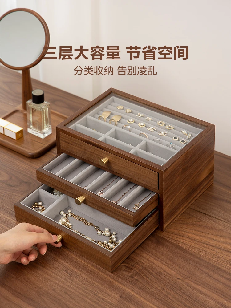 Wooden Jewelry Box 2023 New High Sense Necklace Ring Double Drawer Jewelry Storage Box
Wooden Jewelry Box 2023 New High Sense Necklace Ring Double Drawer Jewelry Storage Box