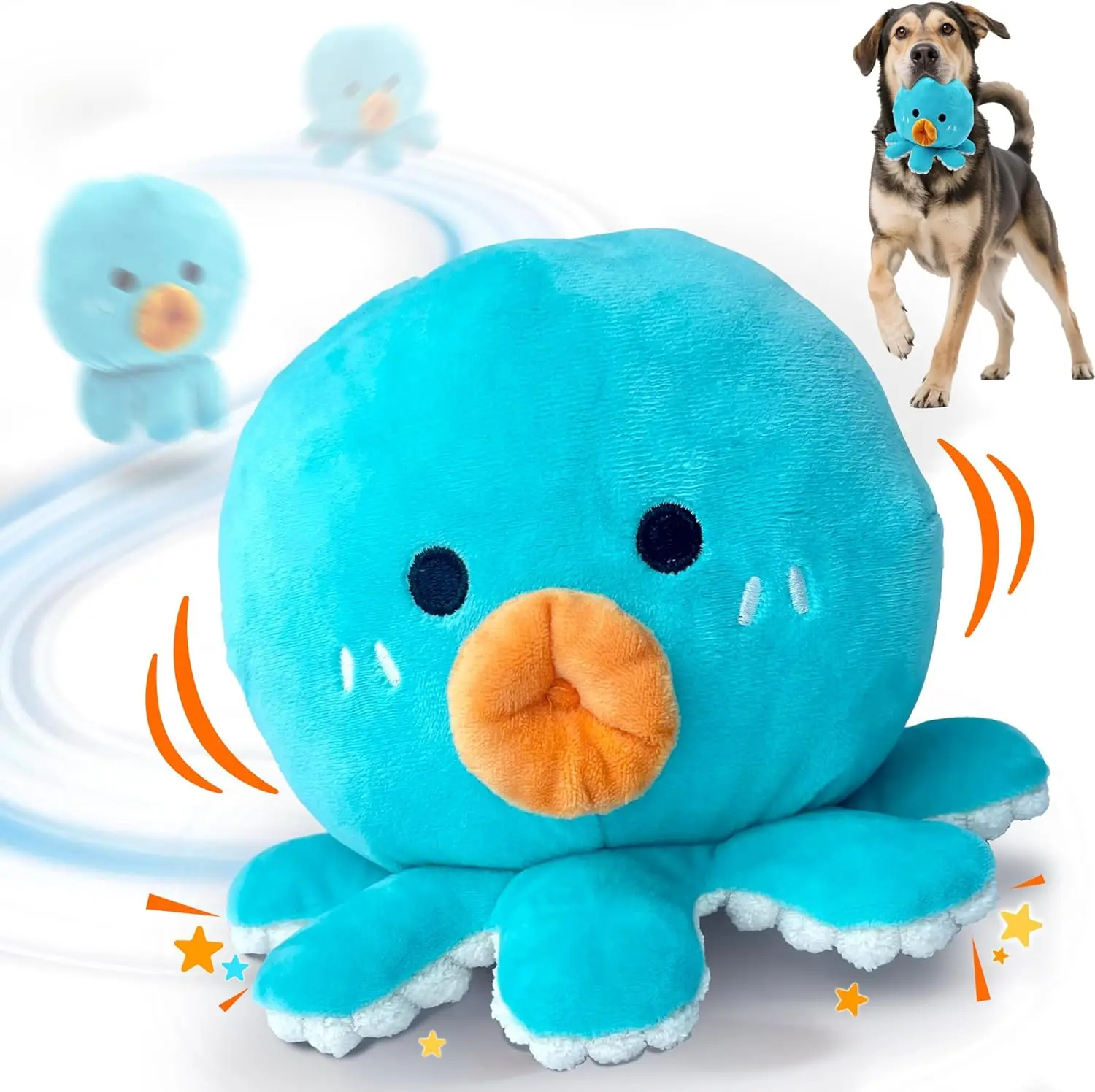 Interactive Moving Dog Toy, Rechargeable Automatic Squeaky with Jumping & Music, for Small & Medium Dogs (Octopus)
Interactive Moving Dog Toy, Rechargeable Automatic Squeaky with Jumping & Music, for Small & Medium Dogs (Octopus)