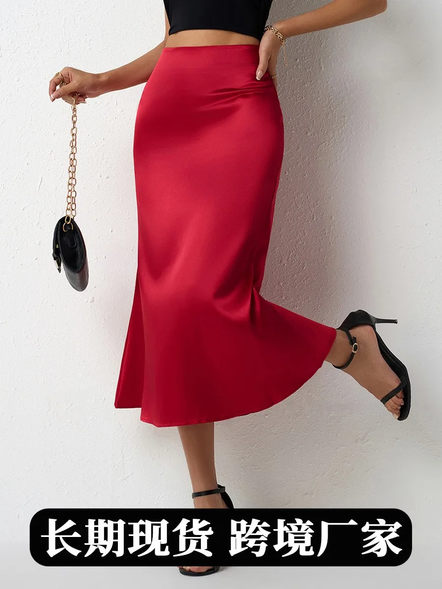Summer Spring Women's Clothing Elegant Satin Midi Skirt For Hem Solid Color Formal Evening Party Casual Wear
Summer Spring Women's Clothing Elegant Satin Midi Skirt For Hem Solid Color Formal Evening Party Casual Wear