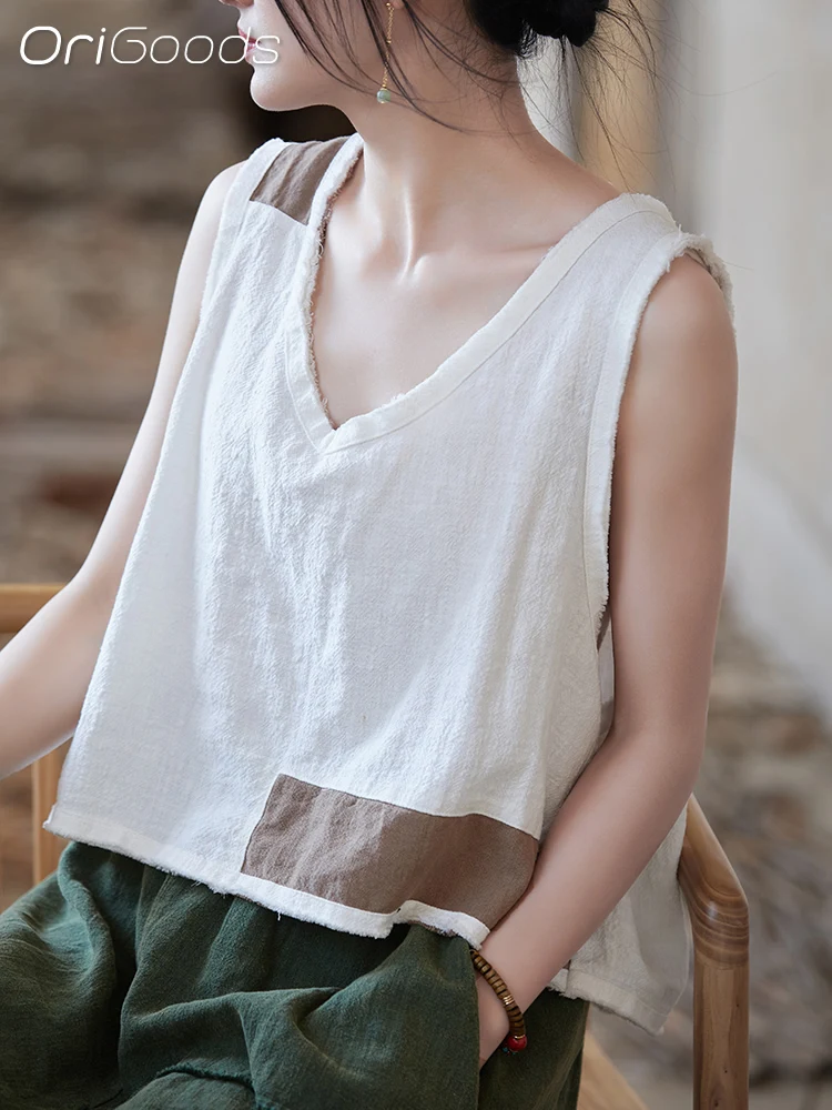 OriGoods Women Tank Top Ramie Cotton V-neck Sleeveless Summer Tank Top Kawaii Cute Camisole Vintage Tops Vest 2025 New B228
OriGoods Women Tank Top Ramie Cotton V-neck Sleeveless Summer Tank Top Kawaii Cute Camisole Vintage Tops Vest 2025 New B228
