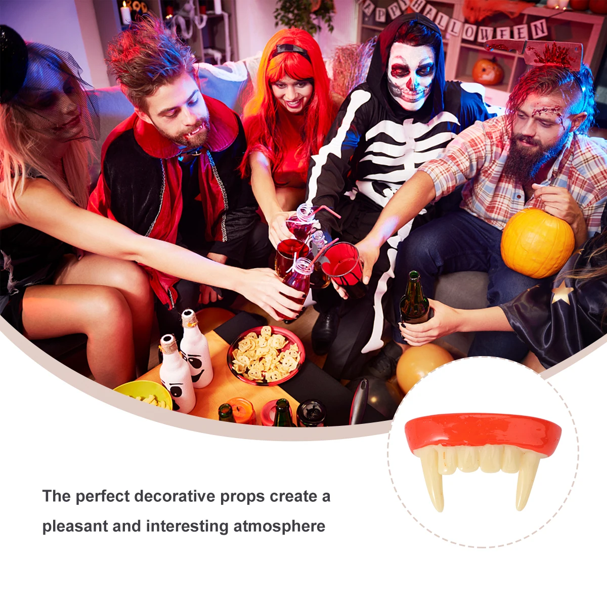 2 Pcs Vampire Cosplay False Teeth Resin Plastic Halloween Model Eco Friendly Adult Kids Party Favors Funny Creepy Denture
2 Pcs Vampire Cosplay False Teeth Resin Plastic Halloween Model Eco Friendly Adult Kids Party Favors Funny Creepy Denture