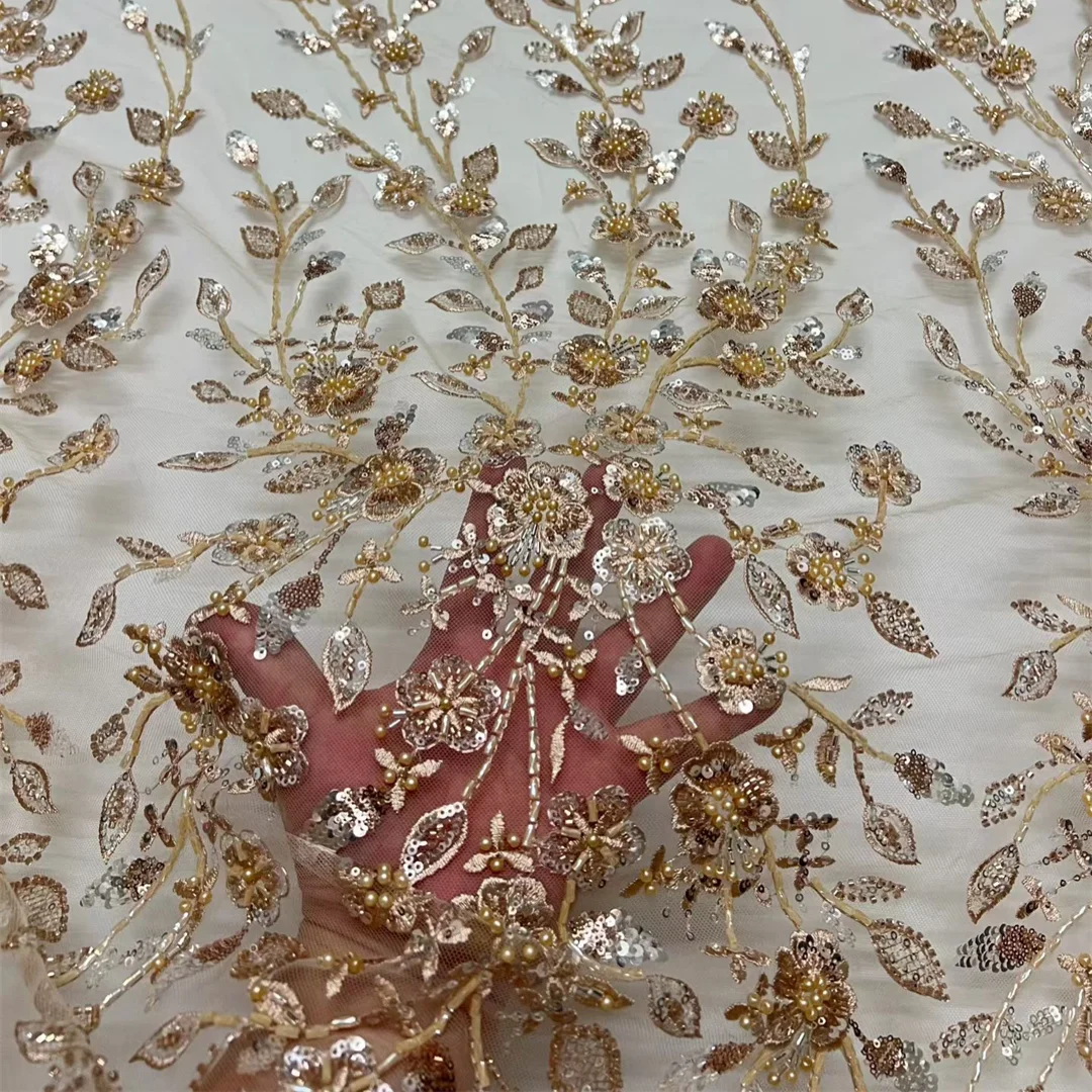 Luxury Trailing Vine Floral Beaded Tulle Lace Fabric Sequins French Mesh Branch Motif For Sewing Wedding Evening Formal Dress
Luxury Trailing Vine Floral Beaded Tulle Lace Fabric Sequins French Mesh Branch Motif For Sewing Wedding Evening Formal Dress