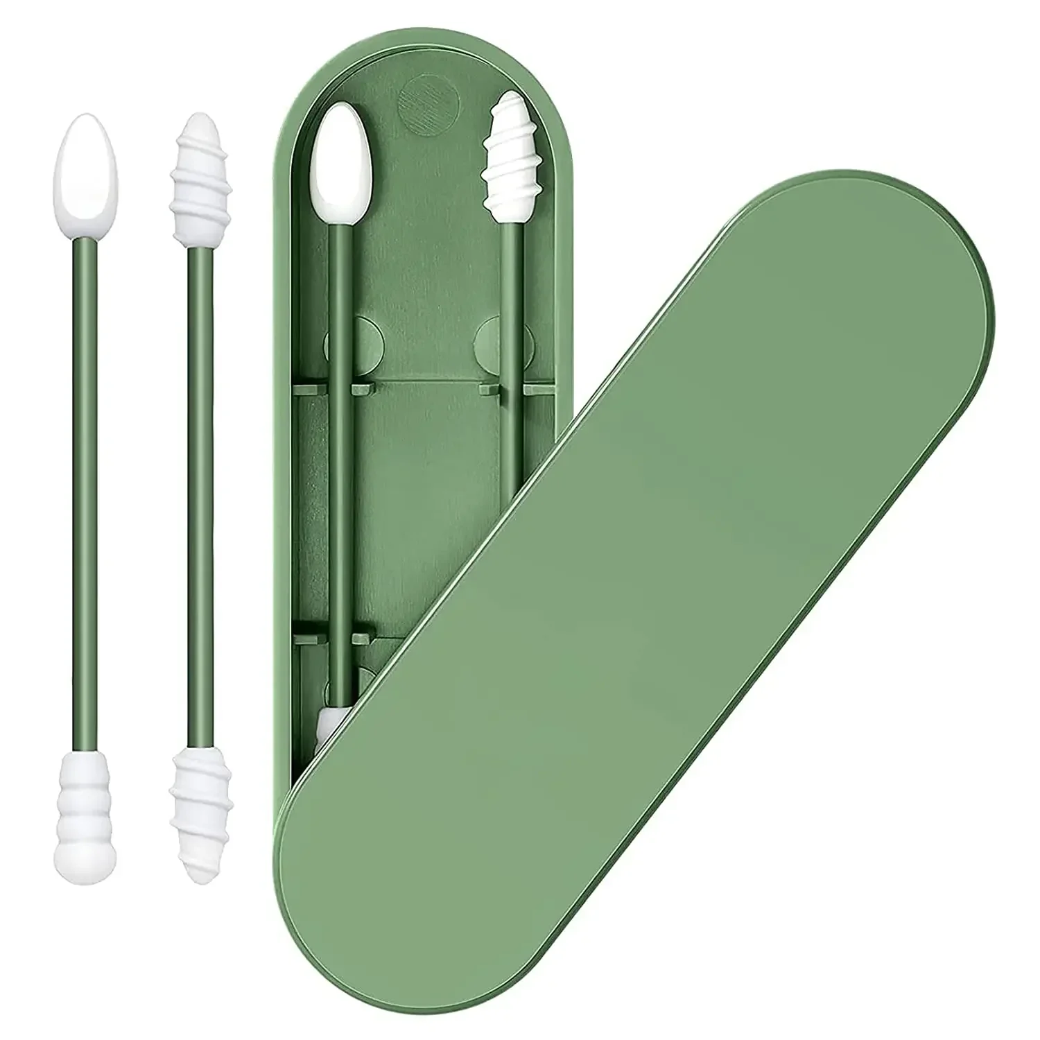 2Pcs Reusable Silicone Ear Swabs with Case Ear Cleaning Cosmetic Silicone Buds Swabs Sticks Double-headed For Cleaning Makeup
2Pcs Reusable Silicone Ear Swabs with Case Ear Cleaning Cosmetic Silicone Buds Swabs Sticks Double-headed For Cleaning Makeup