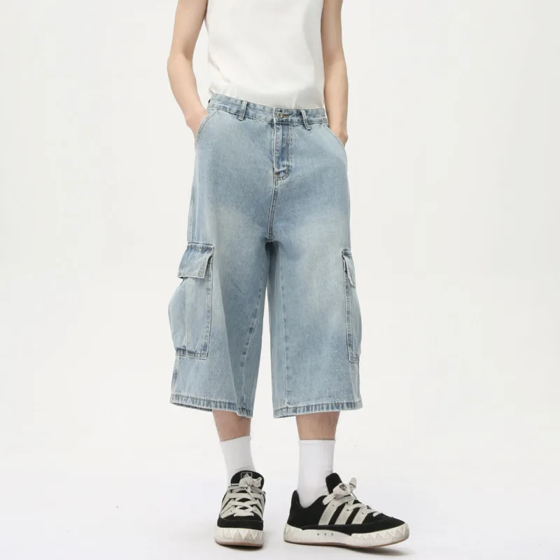 2025 Spring American Style Men's Denim Shorts Multi-pocket Cargo Trousers Washing Chic Straight Leg Male Bottom
2025 Spring American Style Men's Denim Shorts Multi-pocket Cargo Trousers Washing Chic Straight Leg Male Bottom