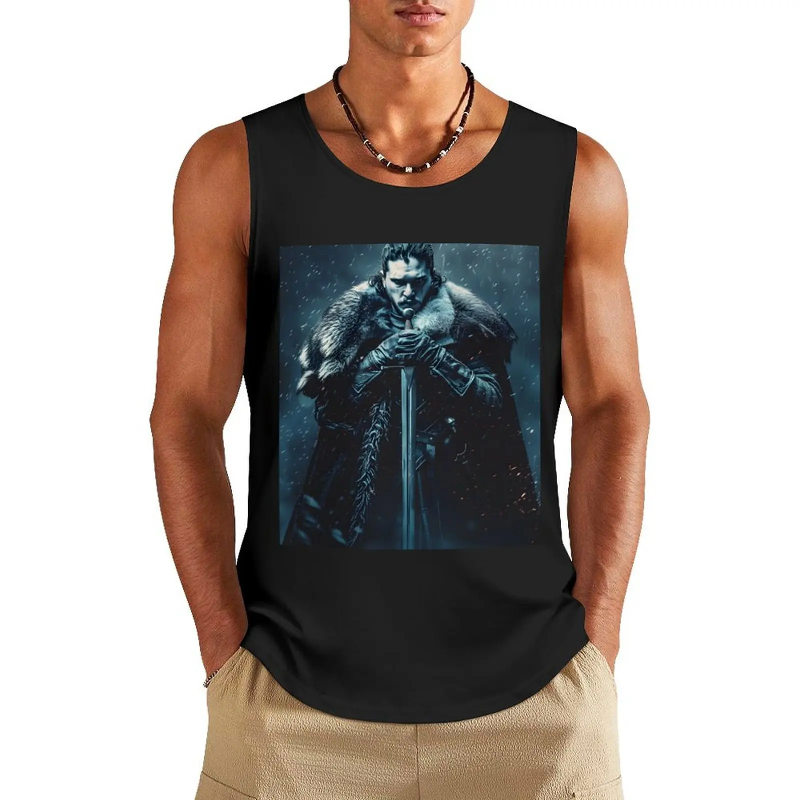 King in the North Tank Top t-shirt for man gym clothes men Men's summer clothes
King in the North Tank Top t-shirt for man gym clothes men Men's summer clothes