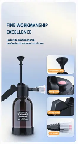 2L Hand Pump Foam Sprayer Pneumatic Washer Foam Snow Foam High Pressure Car Wash Spray Bottle for Car Home Cleaning
