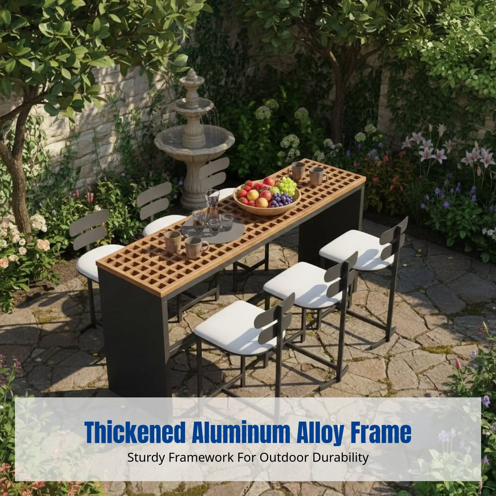 Aluminum Alloy Bar Stool, Outdoor High Chair, Teak Table, Modern Minimalist, Rainproof, Leisure Bar Furniture for Garden
Aluminum Alloy Bar Stool, Outdoor High Chair, Teak Table, Modern Minimalist, Rainproof, Leisure Bar Furniture for Garden
