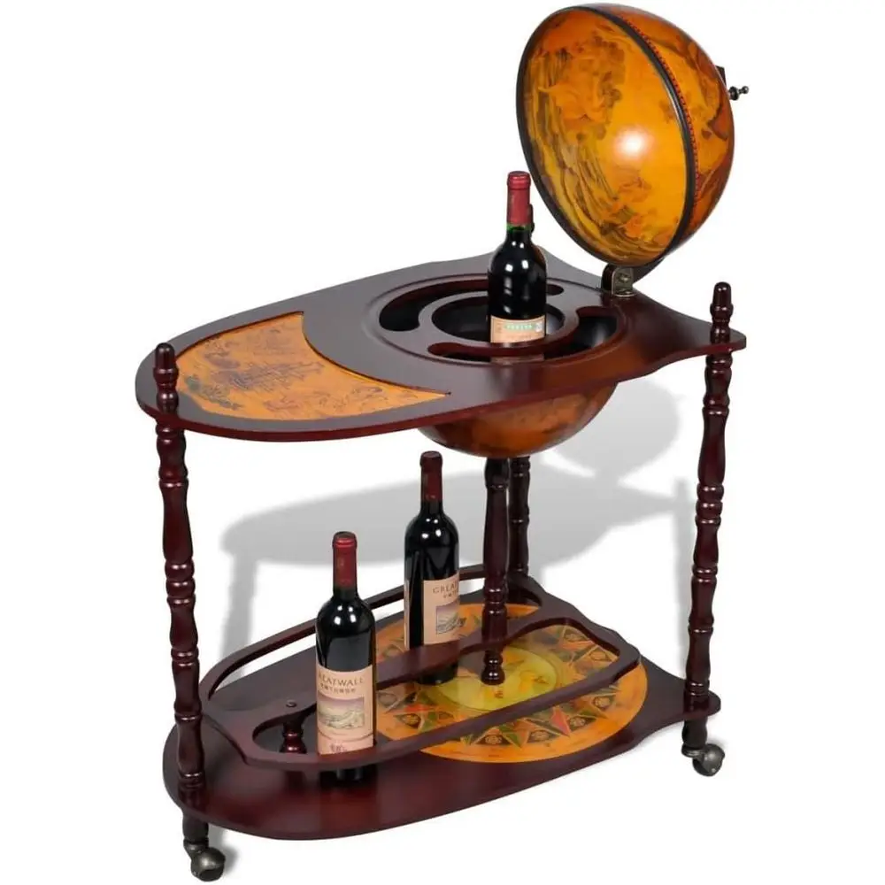 Mobile Wooden Bar Cart with Wine Rack, Stemware Holder, 30.3L x 17.7W x 39H
Mobile Wooden Bar Cart with Wine Rack, Stemware Holder, 30.3L x 17.7W x 39H