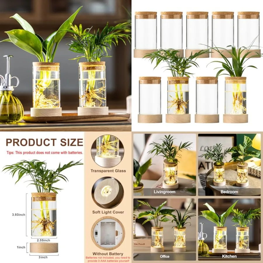Glass Plant Propagation Stations, Propagation Vases for Plants with Ambient Light Base, Hydroponic Vase for Home and Office Win
Glass Plant Propagation Stations, Propagation Vases for Plants with Ambient Light Base, Hydroponic Vase for Home and Office Win