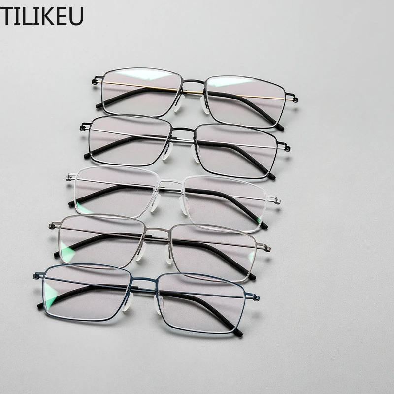 Новые очки для близорукости из чистого титана с простой и модной оправой, легкая, противоаллергическая, квадратная, в стиле ретро, вес 5,5 г 
Новые очки для близорукости из чистого титана с простой и модной оправой, легкая, противоаллергическая, квадратная, в стиле ретро, вес 5,5 г