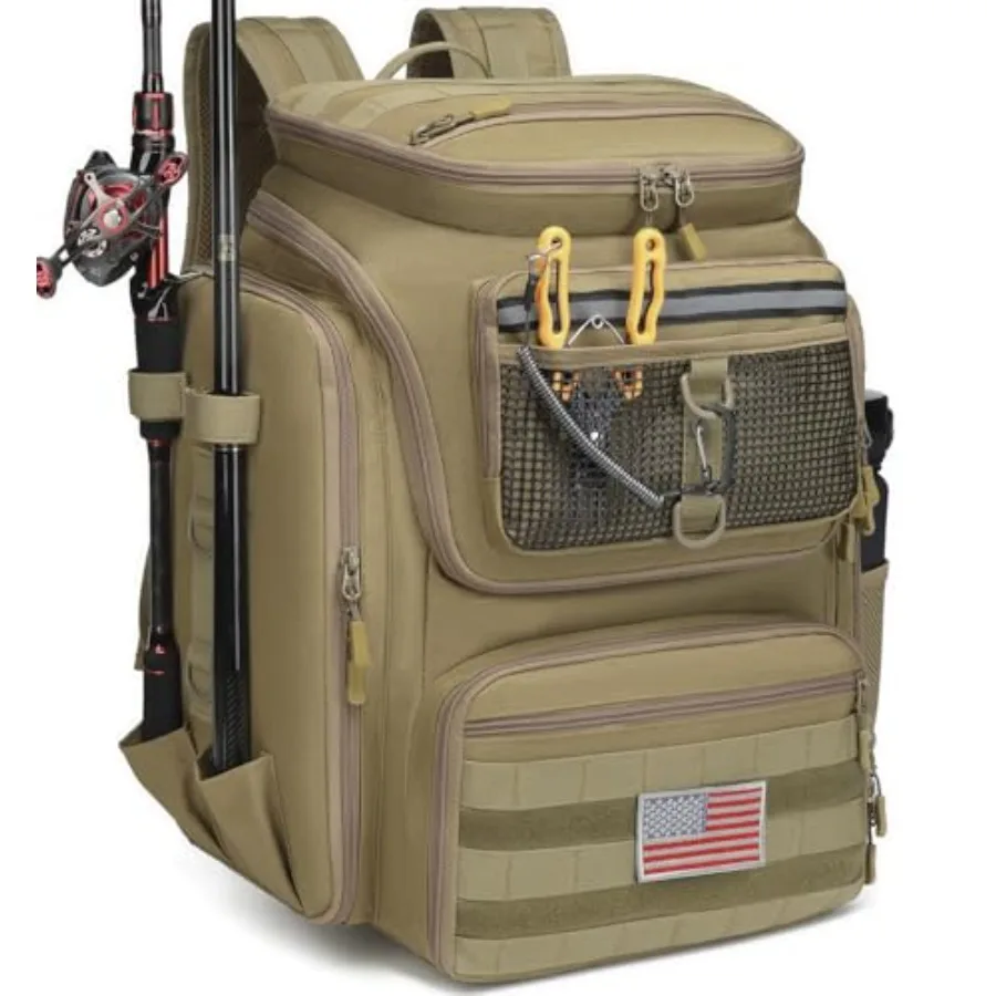 Fishing Backpack 45L with Rod Holders, Waterproof Tackle Storage Backpack for Fishermen, Large Capacity Outdoor Fishing Gear Ba
Fishing Backpack 45L with Rod Holders, Waterproof Tackle Storage Backpack for Fishermen, Large Capacity Outdoor Fishing Gear Ba