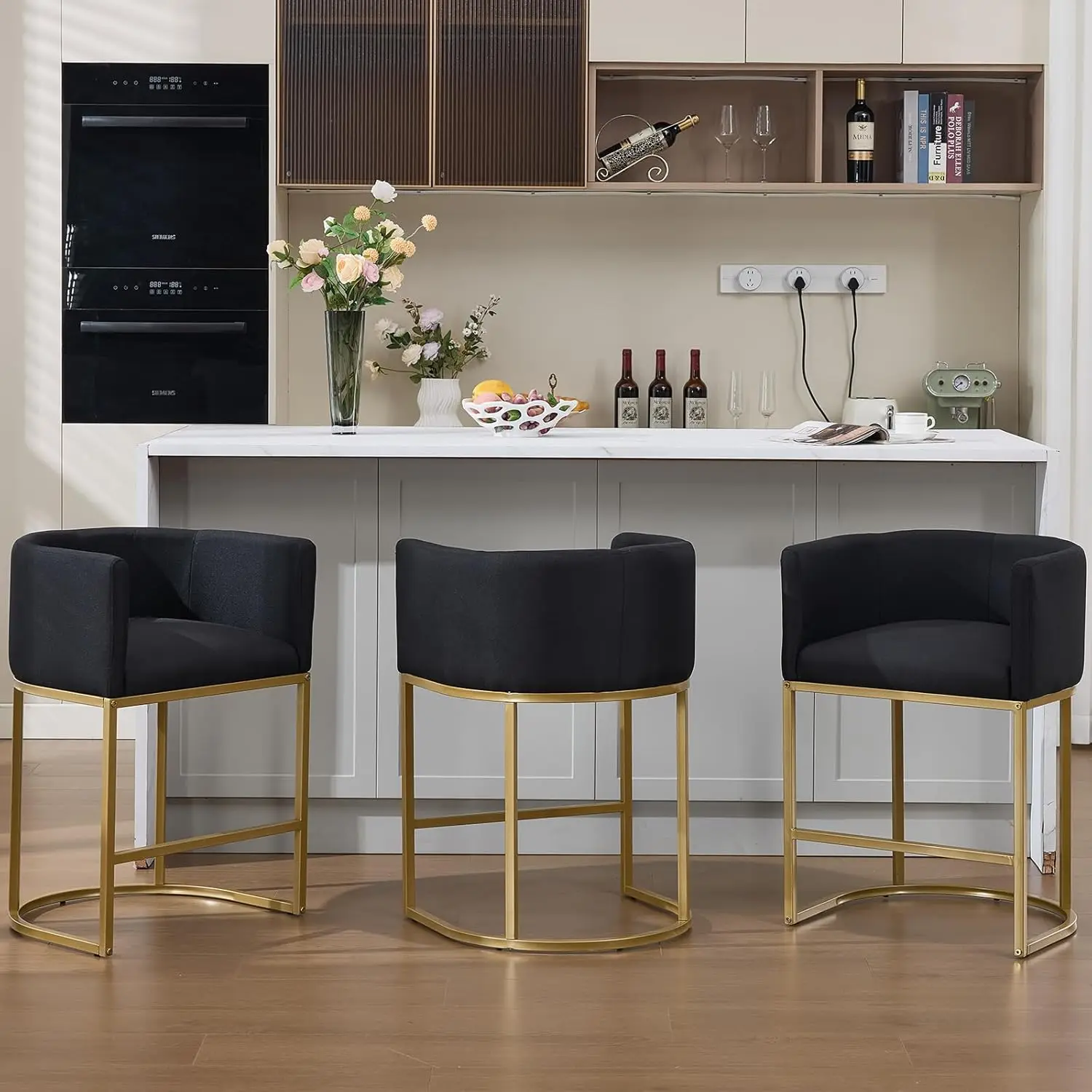 25in Counter Height Bar Stool Set with Backrest Linen Upholstery Kitchen Cafe Customized
25in Counter Height Bar Stool Set with Backrest Linen Upholstery Kitchen Cafe Customized