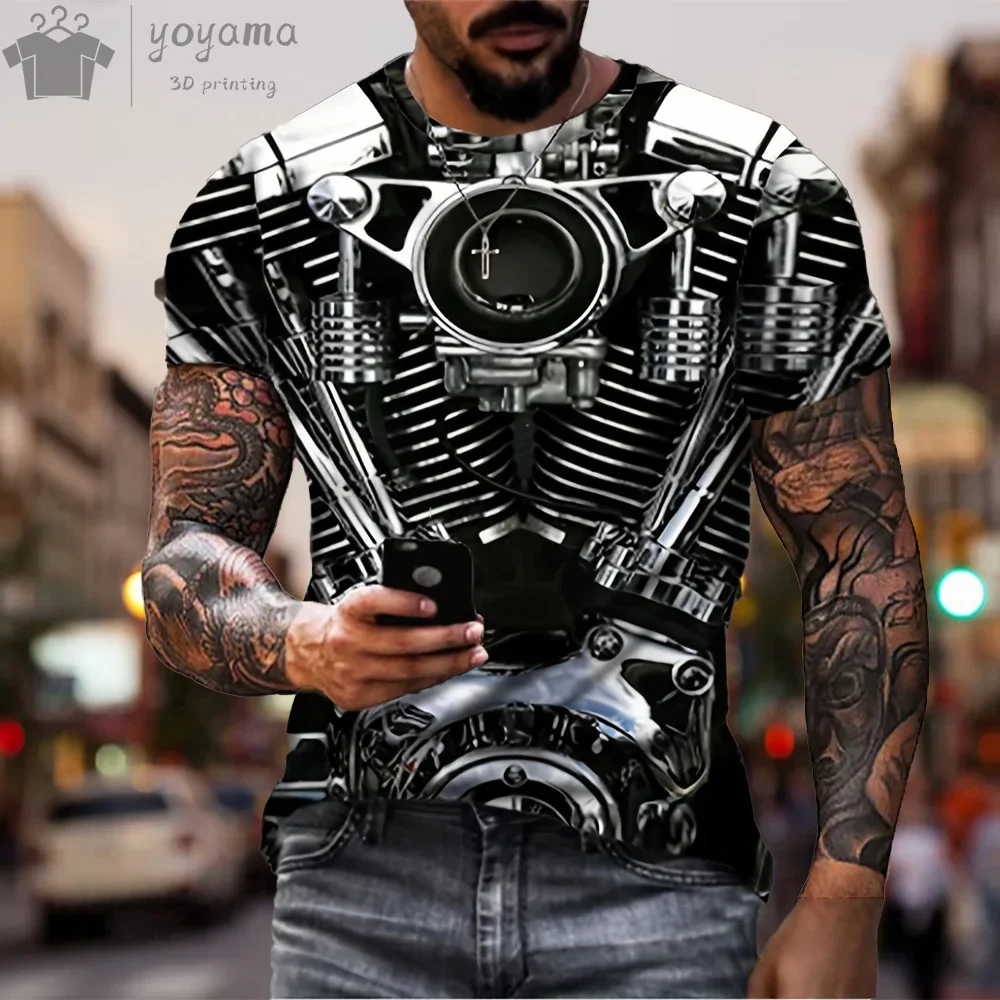 Vintage Pattern T-Shirts for Men 3D Car Engine Print Men's Clothing Street Designer O-Neck Oversized T-Shirt Short Sleeve Tee
Vintage Pattern T-Shirts for Men 3D Car Engine Print Men's Clothing Street Designer O-Neck Oversized T-Shirt Short Sleeve Tee