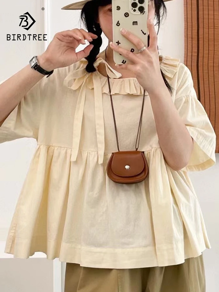 New 2026 Summer Women Cotton Linen Short Sleeve Shirt, Ruffled Bow, Mori Girl Age Reduction Sweet Loose Doll Blouse T66191CC
New 2026 Summer Women Cotton Linen Short Sleeve Shirt, Ruffled Bow, Mori Girl Age Reduction Sweet Loose Doll Blouse T66191CC