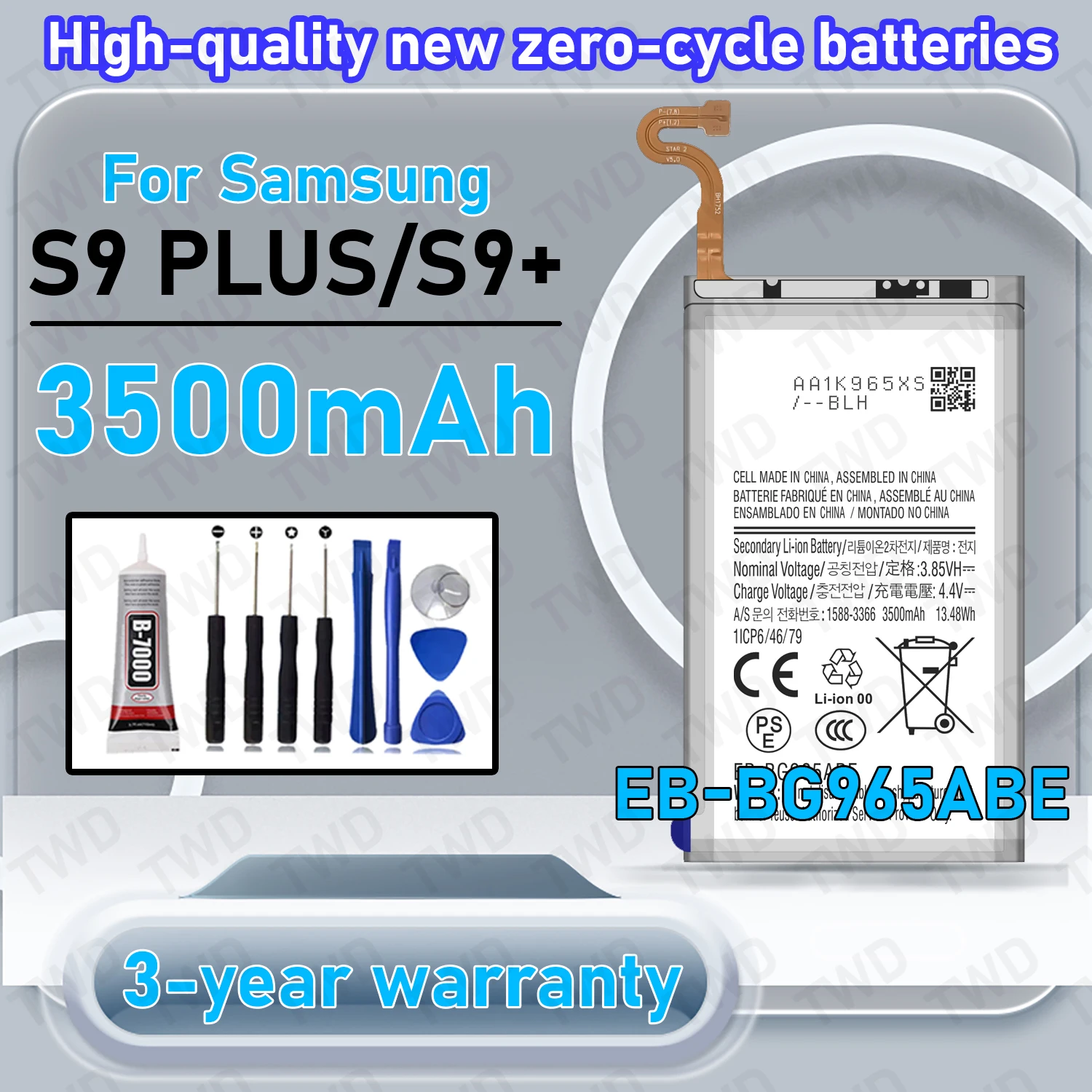 EB-BG965ABE Large capacity Battery For Samsung Galaxy S9 PLUS/SM-G965F/SM-G965U/SM-G965W Batteries New High Quanlity+Free Tools
EB-BG965ABE Large capacity Battery For Samsung Galaxy S9 PLUS/SM-G965F/SM-G965U/SM-G965W Batteries New High Quanlity+Free Tools