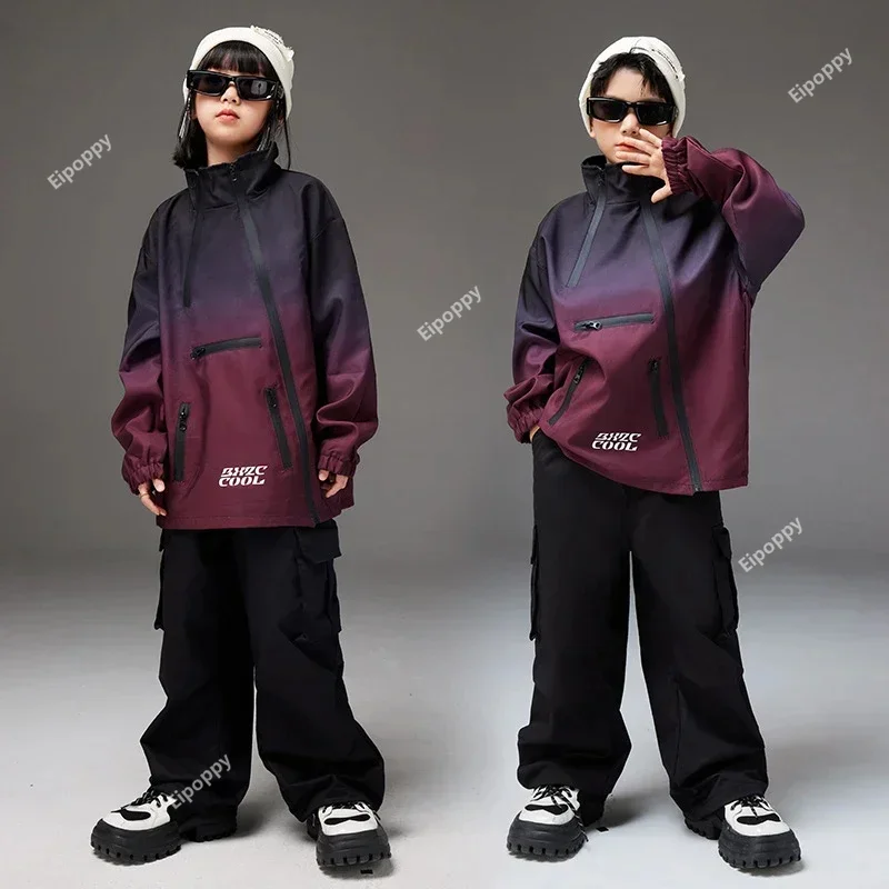 Boys Hip Hop High Collar Gradient Jacket Girls Fashion Pullover Street Dance Coat Cargo Pants Kids Streetwear Child Clothes Sets
Boys Hip Hop High Collar Gradient Jacket Girls Fashion Pullover Street Dance Coat Cargo Pants Kids Streetwear Child Clothes Sets