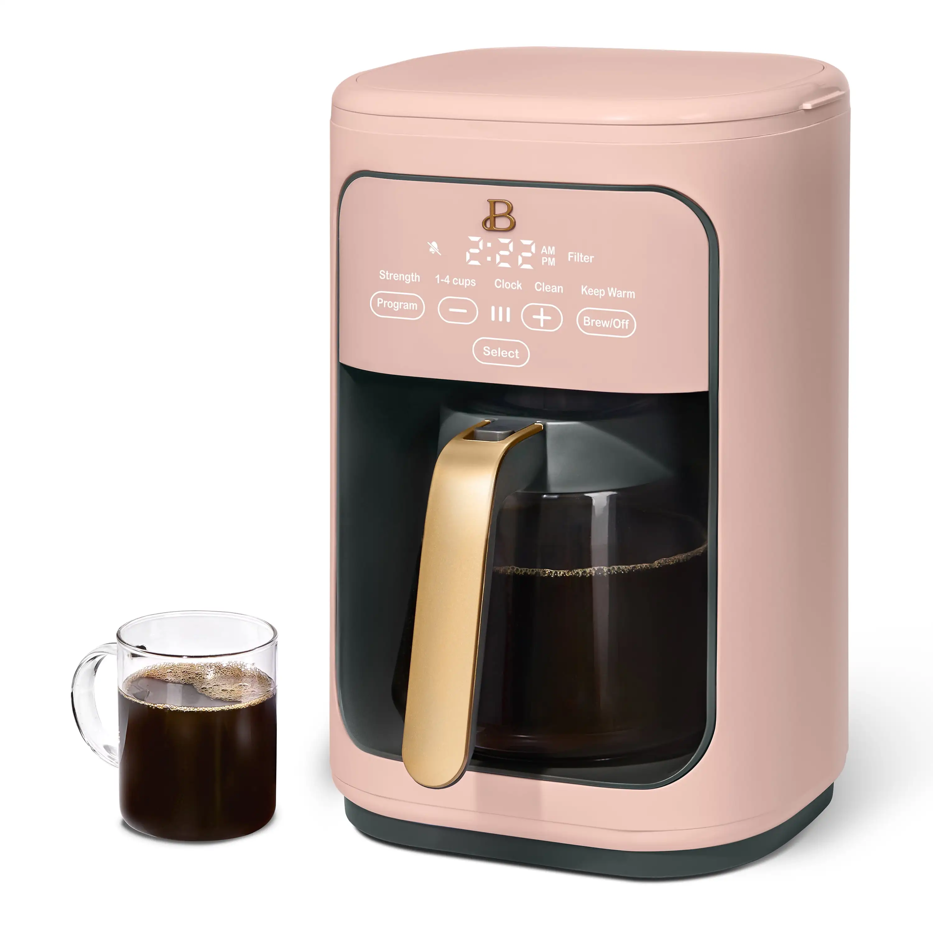 14-Cup Programmable Drip Coffee Maker with Touch-Activated Display, Rose by Drew Barrymore
14-Cup Programmable Drip Coffee Maker with Touch-Activated Display, Rose by Drew Barrymore